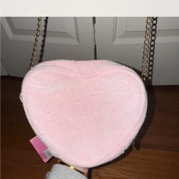 Stoney Clover Lane Pink Heart-Shaped Crossbody Bag - Picture 1 of 2